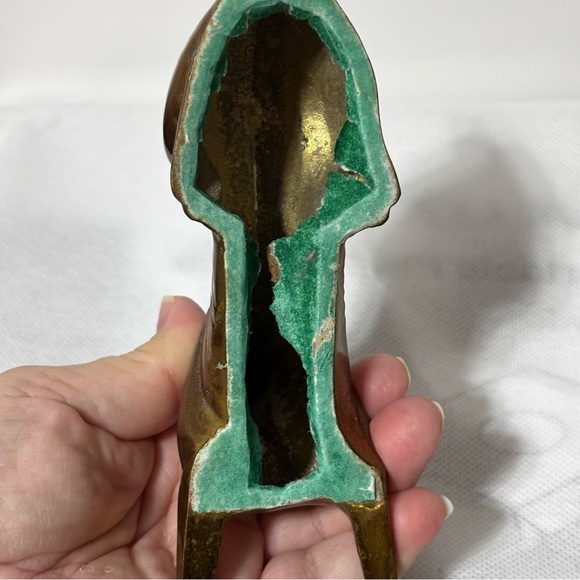 Brass Vintage Dog Figurine 7” Long Hollow FLAWED - Picture 8 of 10